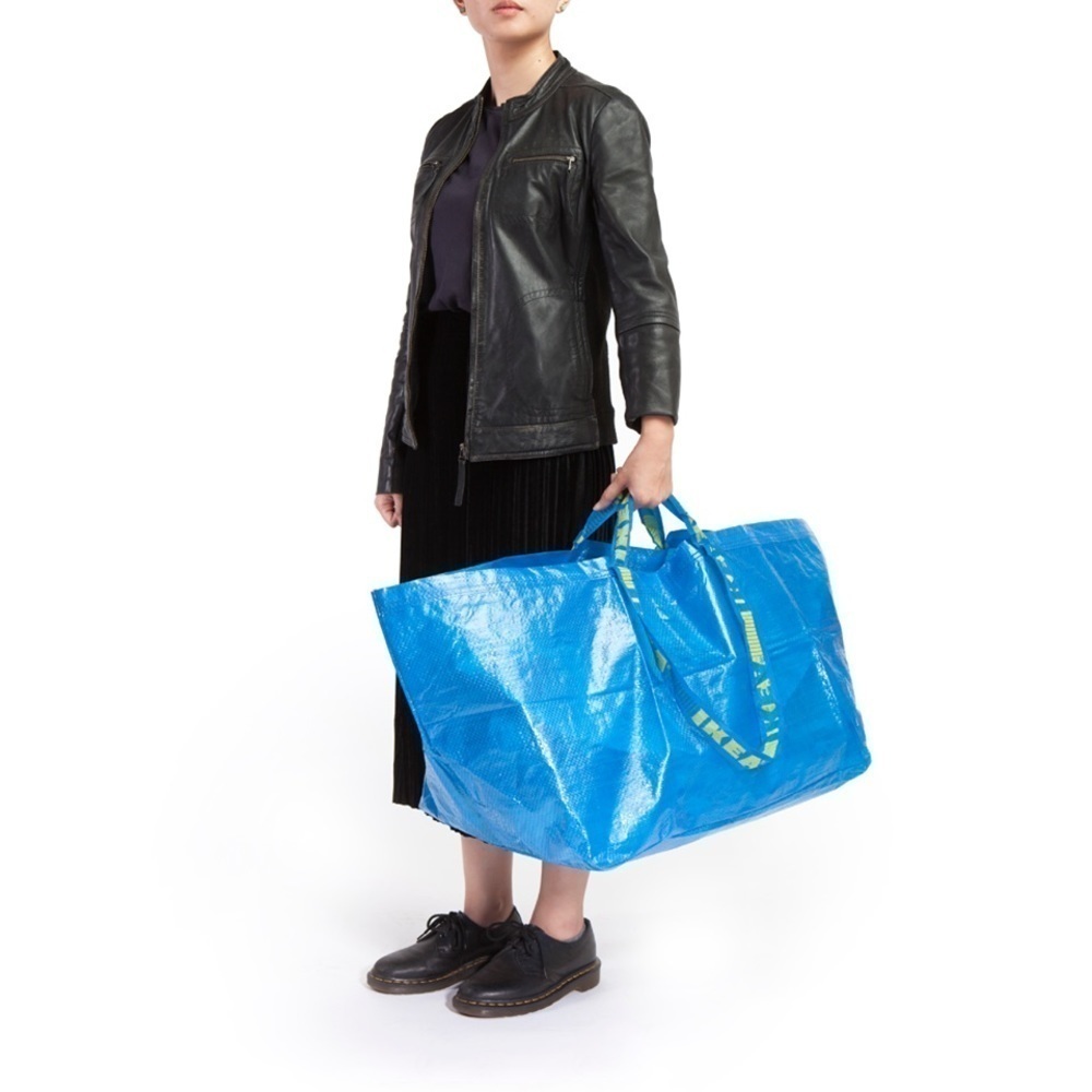 NEW Ikea Blue Tarp Plastic Durable Shopping Bag